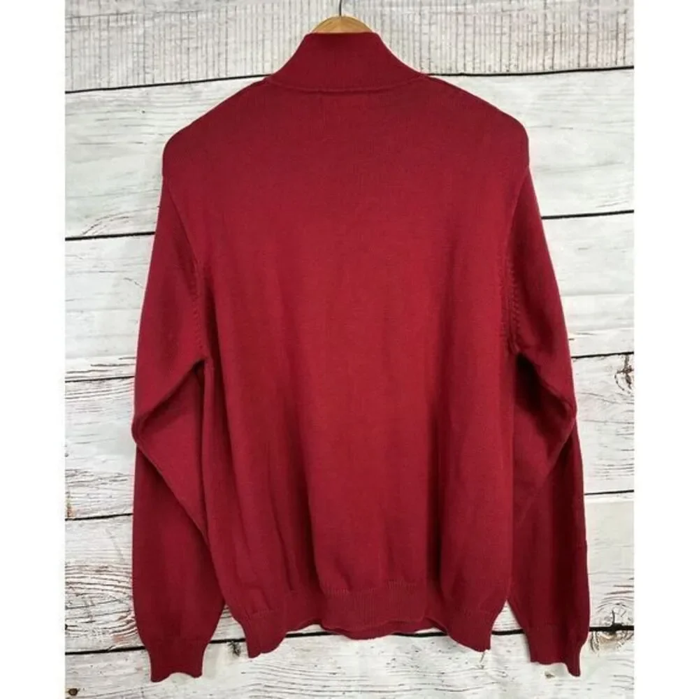 Eddie‎ Bauer Men's Ribbed Knit Henley Polo Sweater Red Size Large Australia